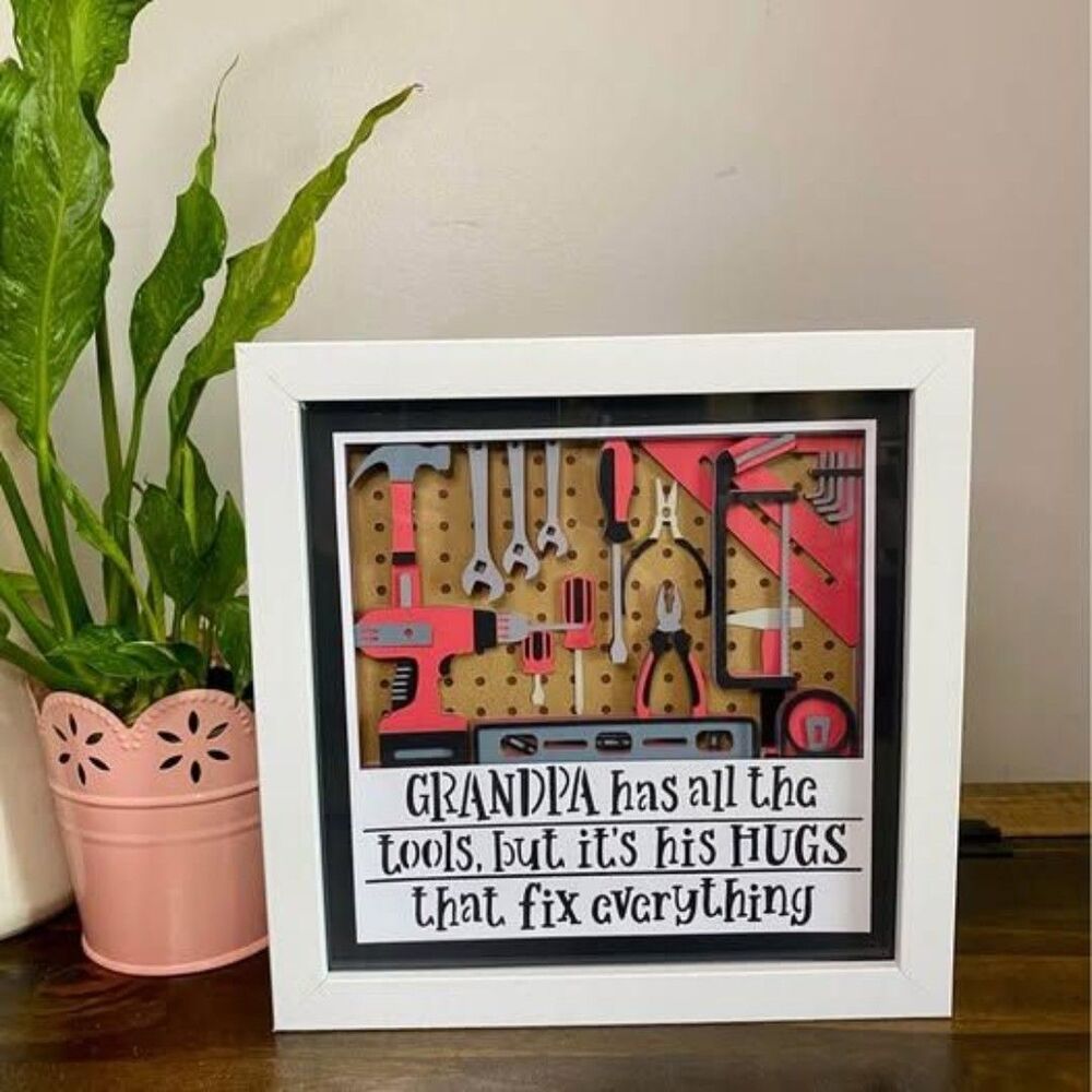 3D Grandpa Dewalt Tool Shadowbox